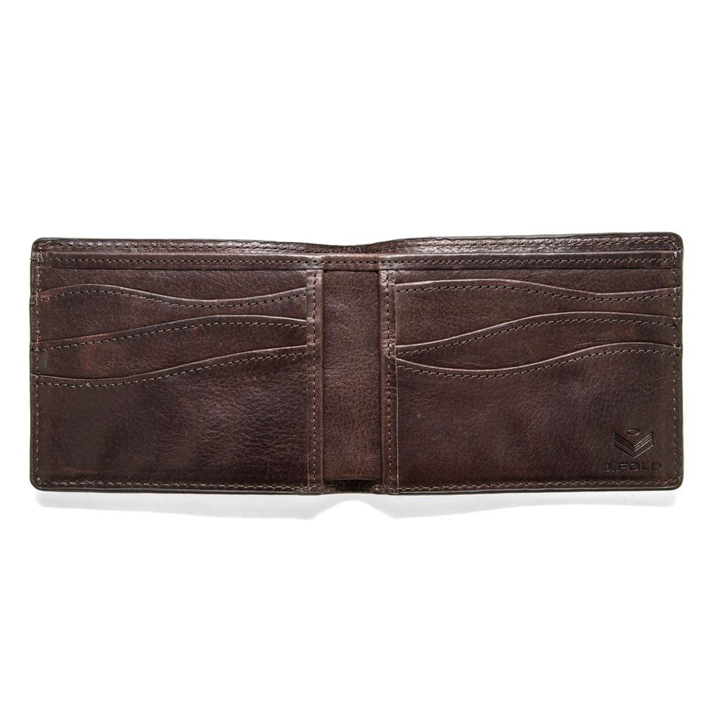 J.FOLD Leather Wallet Furrow - Brown